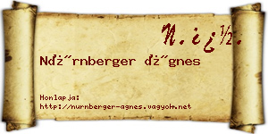 Nürnberger Ágnes névjegykártya